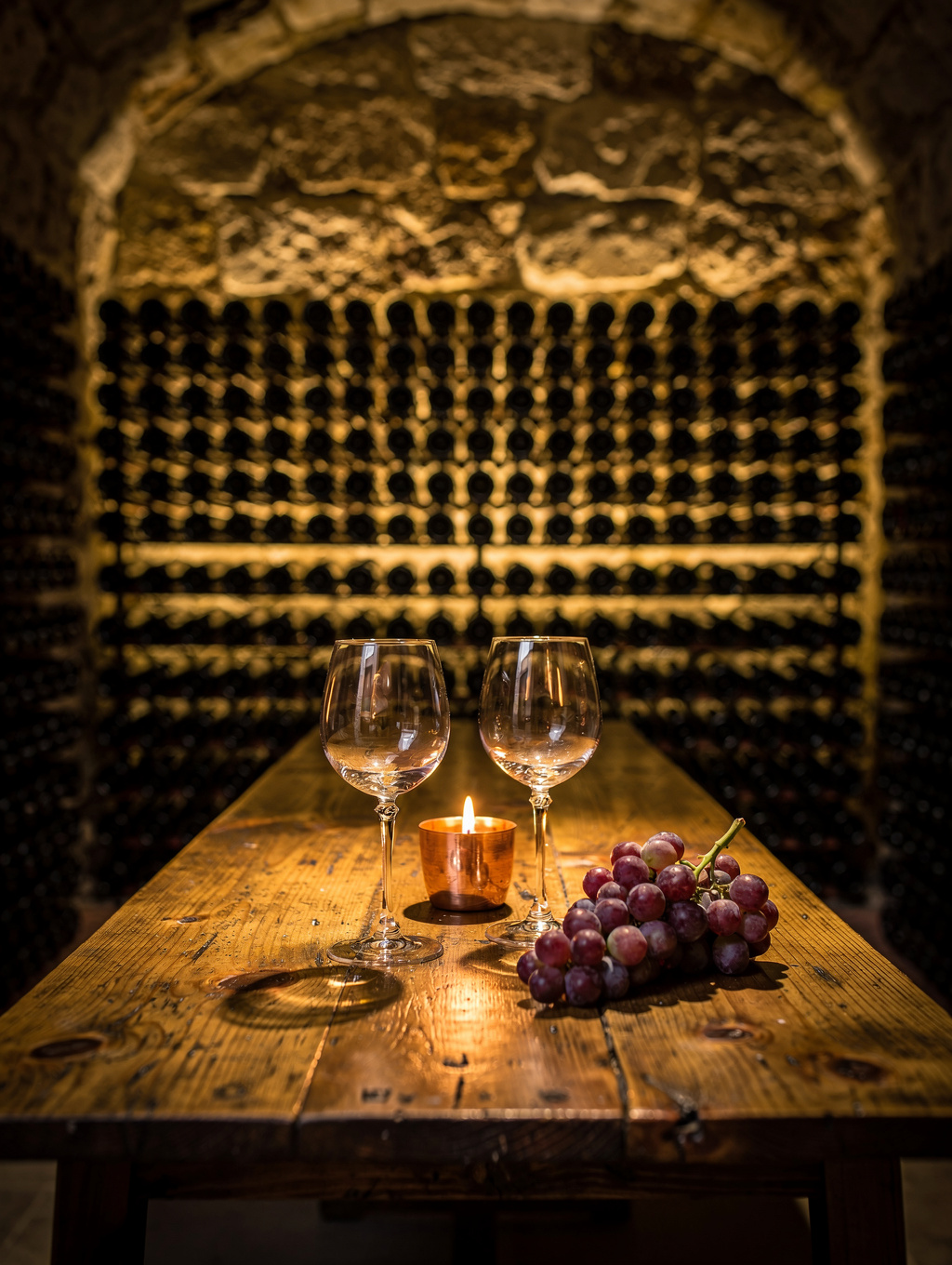 Intimate wine tasting corner with sommelier glassware