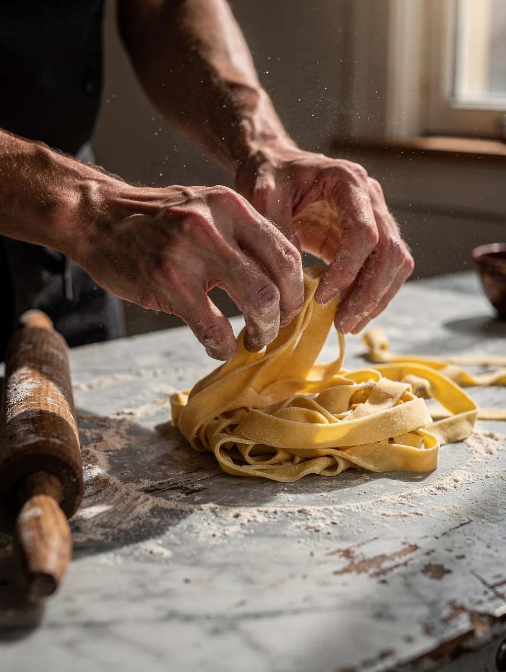Artisanal pasta making in our kitchen